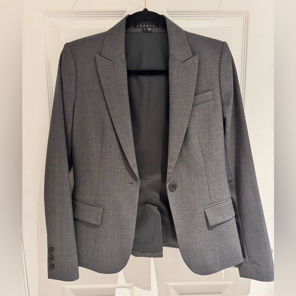 Theory Charcoal Gray Blazer
